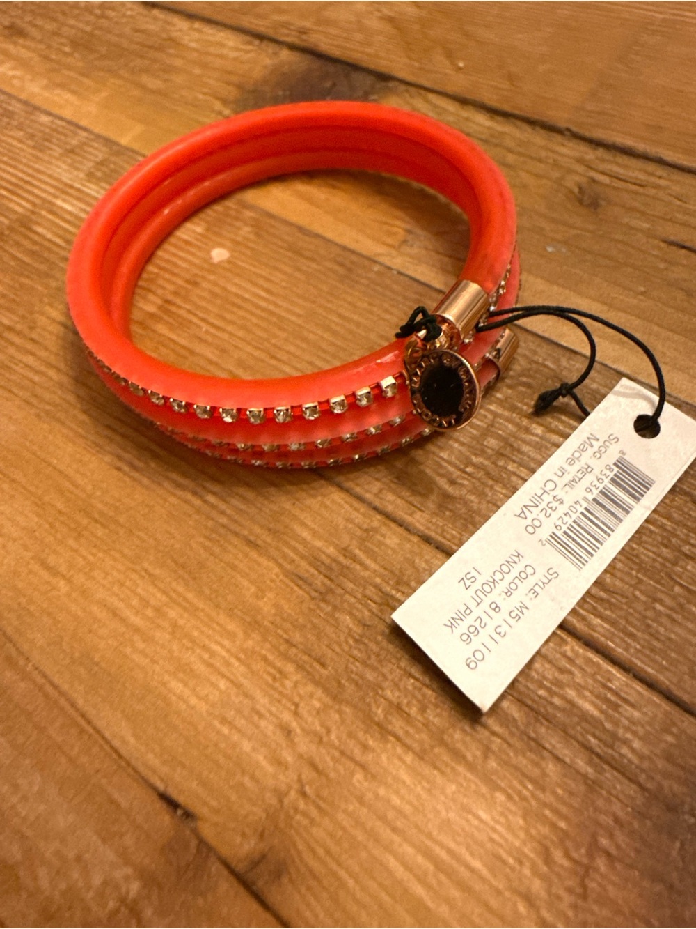 Marc Jacobs Knockout Pink Crystal Wrap Bracelet